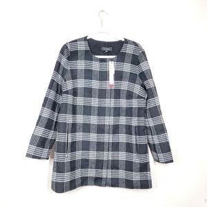 NWT Talbots zip up plaid wool coat size medium